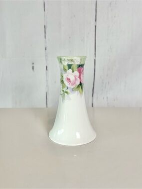 Vintage Nippon Hand Painted Porcelain Hatpin Holder Floral Victorian Bud Vase